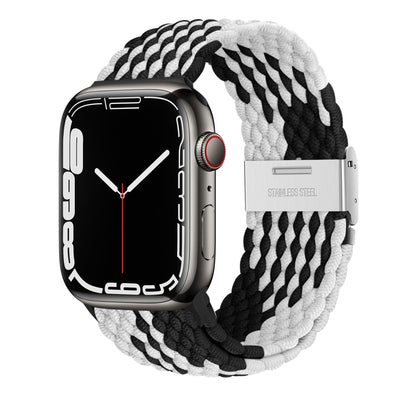 Nepfaivy Compatible With Apple Watch Band - 38mm 40mm 41mm 42mm 44mm 45mm 49mm Braided Stretchy Sport Band For Apple Watch Series SE 8 7 6 5 4 3 2 1, Women Men Nylon Fabric Elastic Loop Breathable Wat
