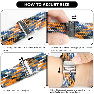 Nepfaivy Compatible With Apple Watch Band - 38mm 40mm 41mm 42mm 44mm 45mm 49mm Braided Stretchy Sport Band For Apple Watch Series SE 8 7 6 5 4 3 2 1, Women Men Nylon Fabric Elastic Loop Breathable Wat