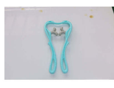 Multifunctional Manual Six-wheel Neck Massager Massage Relieve Roller Massage Tool in blue color with ergonomic design.