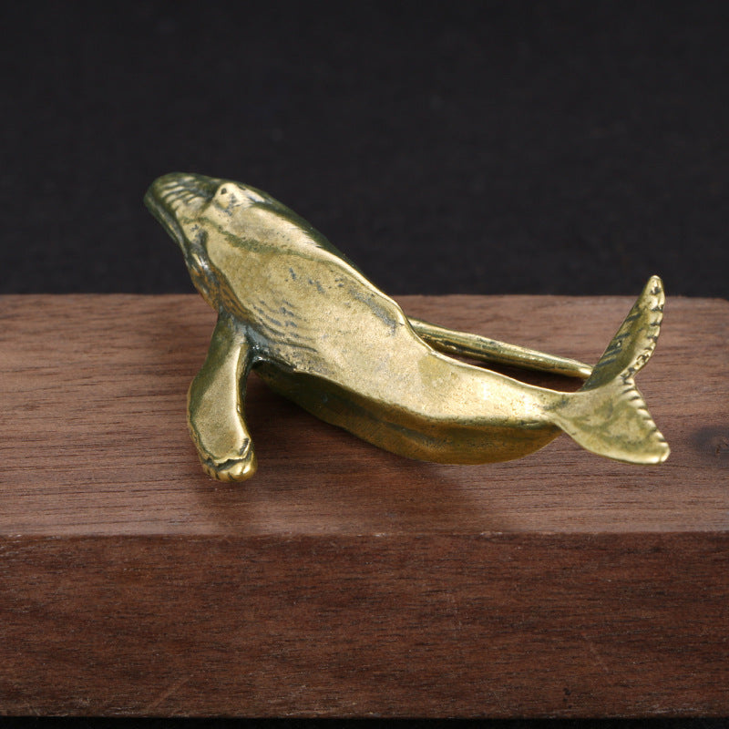Creative Gift Brass Home Accessories OrnamentsCreative Gift Brass: Accesorios de Hogar con Diseño de Ballena en Latón