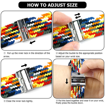 Nepfaivy Compatible With Apple Watch Band - 38mm 40mm 41mm 42mm 44mm 45mm 49mm Braided Stretchy Sport Band For Apple Watch Series SE 8 7 6 5 4 3 2 1, Women Men Nylon Fabric Elastic Loop Breathable Wat