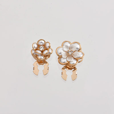 Creative Pearl Camellia Alloy Scarf Buckle