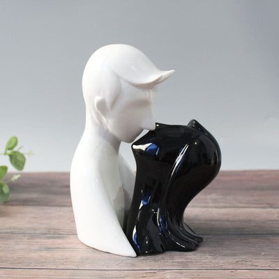 Couple Abstract Figures Ceramic Ornaments Home Accessories
